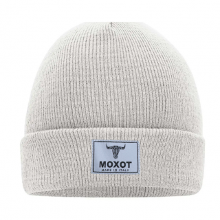"Berretto Beanie Off White con Linea Rossa - Stile e Comfort"