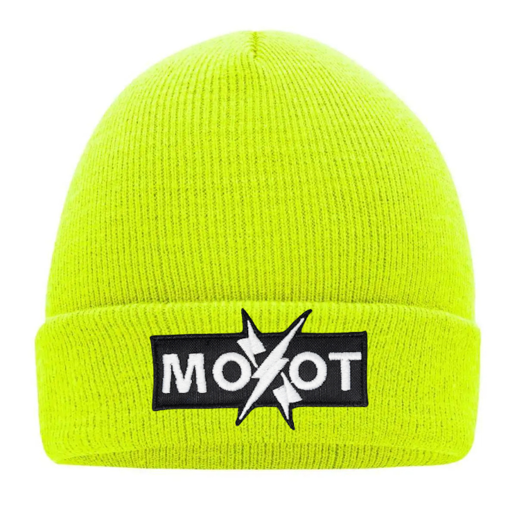 "Beanie Giallo Fluo Storm: Cappello in Maglia Super Fashion e Confortevole"